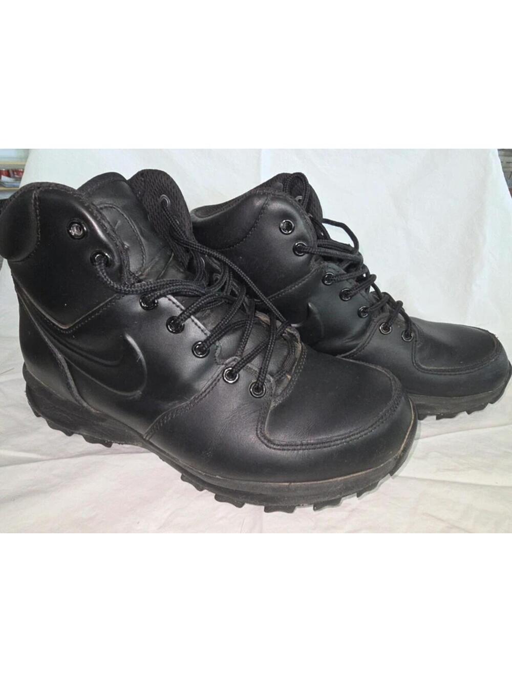 Nike manoa mens black leather boots all weather rugged sole